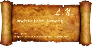 Landsteiner Nanett névjegykártya